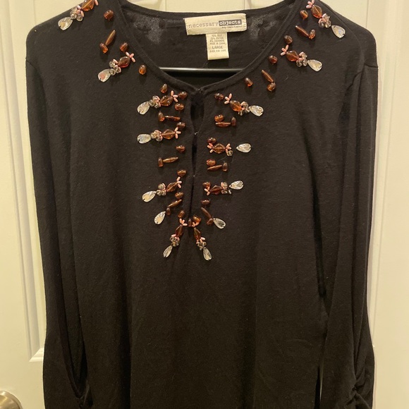 Sweater with bead trim - Picture 7 of 8